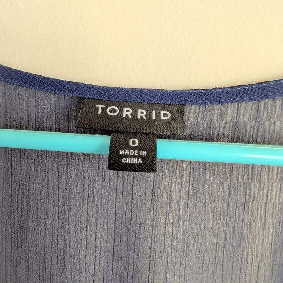 Torrid Navy Blue Lace Inset Chiffon Mini Dress - Picture 4 of 4